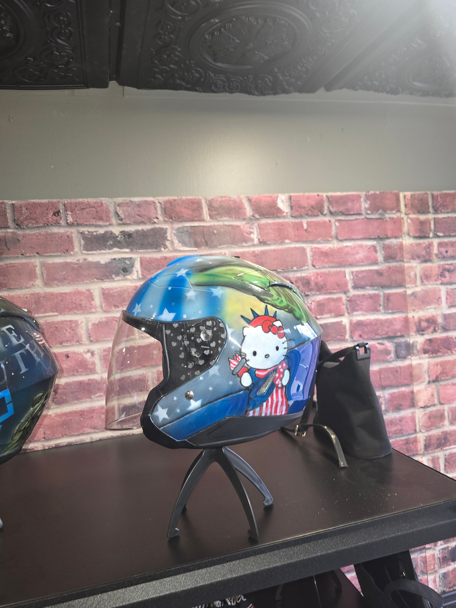 Patriotic Hello Kitty Motorcycle Helmet